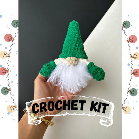 New Year DIY Crochet Kit: Beginner-Friendly Amigurumi Gnome Pattern for Christmas Ornaments and Unique Holiday Decor Handmade Gift Idea