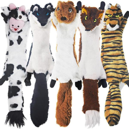 Dog Squeaky Toys 5 Pack, Pet Toys Crinkle Dog Toy No Stuffing Animals Dog Plush Chew for Large Dogs and Medium Dogs Squeeky