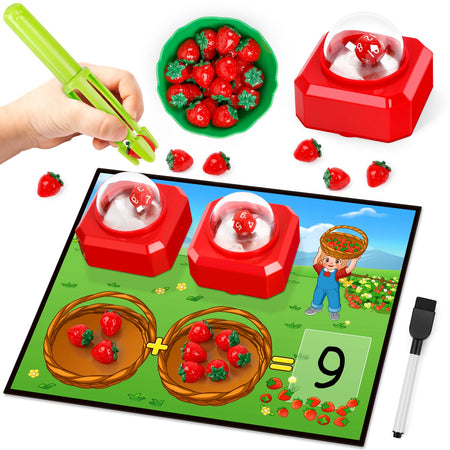 SkilLify Math Board Games for Kids with Dice Poppers Math Manipulatives Kindergarten Preschool Math Games Counters Toys Addition and Subtraction Dice Games Homeschool Supplies Classroom Must Haves