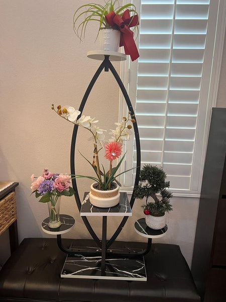 Stylish Lotus Shape Plant Stand Indoor Tall Plant Shelf Metal Tiered Hanging Shelf, Wedding Flower Stands, Indoor Plant Stand, Wedding Decor, Home Decor Organiser Rack
