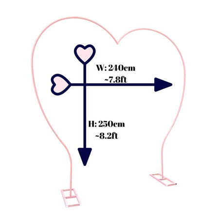 Its about Time Weddings Pink Heart Shaped Backdrop Stand Weddings Bridal Shower Party Decoration Tall Pink, Ceremony Arch Decor, Floral Arches Wedding 8.2Ft X7.8Ft