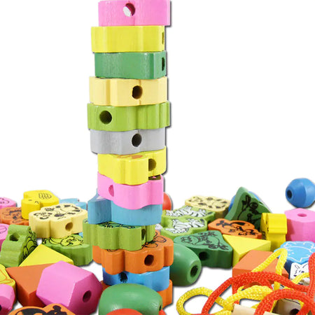 Wooden Bead Stringing Toy for Early Education