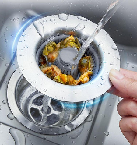 Upgraded 3 in 1 Kitchen Sink Drain Strainer - Stopper Set, Stainless Steel Kitchen Sink Stopper, Pop up Anti-Clogging Sink Strainer Basket Filter for US Standard 3-1/2 Inch Kitchen Drain