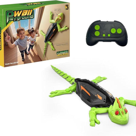 Wall Climbing RC Gecko Toy – Rechargeable Remote Control Robot with LED Eyes, STEM Tech Toy Gift for Kids Ages 6-12, Climbs Walls & Smooth Surfaces