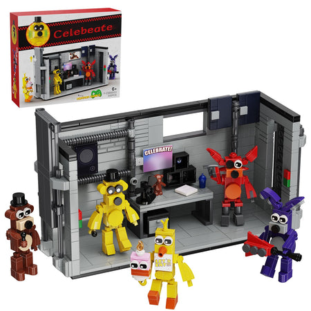 Five Nights Security Room Building SetFazbear Fredy Monster Action Figures Building Kit Toys for 6+(545PCS)