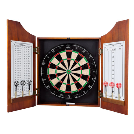 Trademark Games Racks Futons Trademark Games Beveled Wood Dart Cabinet Pro Style Board and Darts Pine 3.5 L x 21.5 W 24.75 H US