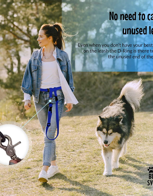 Load image into Gallery viewer, Hands Free Dog Leash, Adjustable Leash for Running, Jogging, Training and Service Dogs, Great for Small, Medium and Large Dogs, Made in USA (Royal Blue, Large Belt (27&quot;- 50&quot; Waist))

