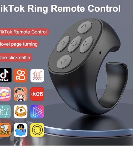 Remote Control Ring Gadget Flipping Selfie Fingertip Controller for Tiktok