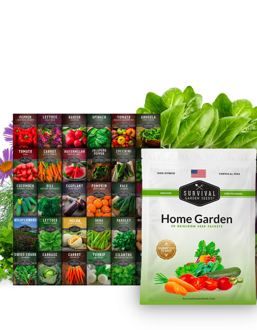 Load image into Gallery viewer, 30 Home Garden Seed Collection - Variety Pack with Full Sun Annual Heirloom Non-Gmo Vegetables
