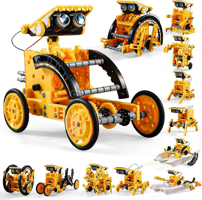 Education Building Science Experiment Set, 12 in 1 STEM Solar Robot Kit Toys,Birthday/Christmas Gift