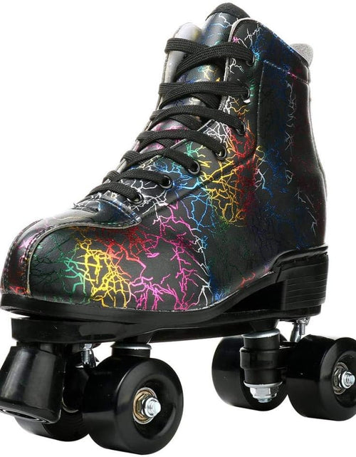 Load image into Gallery viewer, Roller Skates for Women and Men Cowhide High-Top Shoes Classic Double-Row Roller Skate Four-Wheel Roller Skates for Men Girls Unisex
