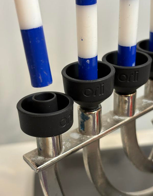 Load image into Gallery viewer, Orli Silicone Candle Cups for Chanukah Menorahs, Judaica by the Candleware Collective, #Hanukkah Candlestick Holder #Jewishtiktok Shabbat Candles
