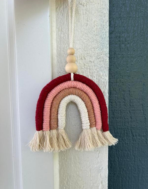 Load image into Gallery viewer, Rainbow Hanger - Baby Shower Gifts - Boho Decoration - Macramé -
