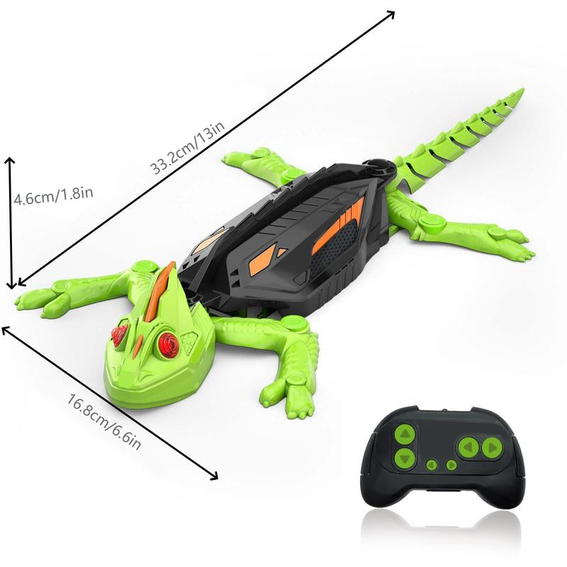 Wall Climbing RC Gecko Toy – Rechargeable Remote Control Robot with LED Eyes, STEM Tech Toy Gift for Kids Ages 6-12, Climbs Walls & Smooth Surfaces