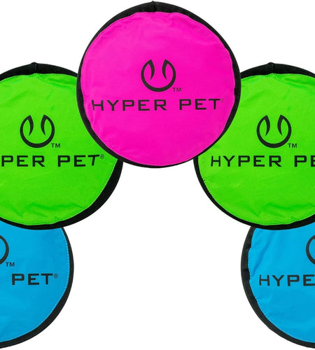 Flippy Flopper 9" Flying Disc Soft Dog Toy, Floats in Water & Safe on Teeth, for All Breeds, Pack of 5 (Colors May Vary)