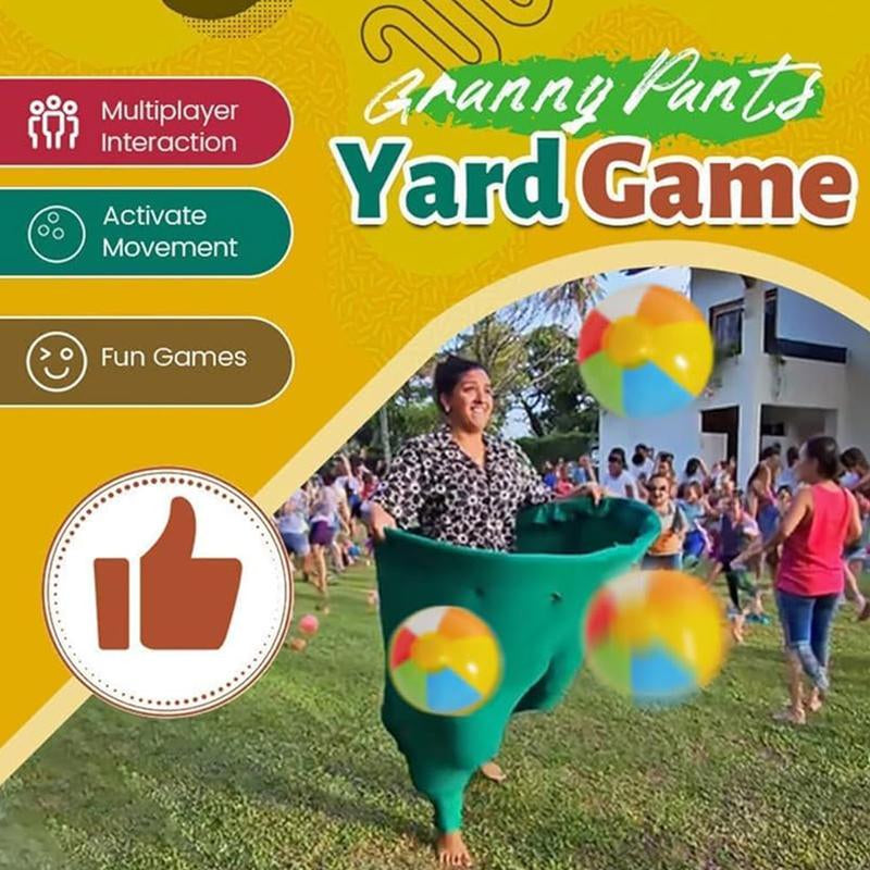 Granny Pants Yard Game, Toss Game Set,2Pcs Granny Pants Outdoor Game for Adults, 8 Elastic Balls+Pump, Perfect for Family Reunion Games, Backyard Gatherings & Team Games,Lawn Games