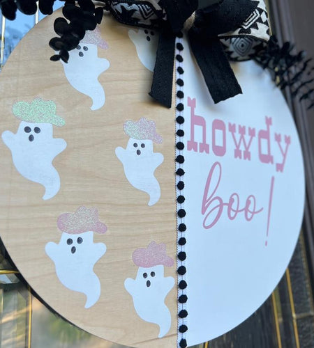 Howdy Boo! Halloween Door Hanger - Festive Home Decor Ornaments