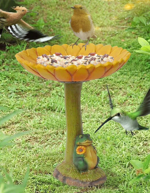 Load image into Gallery viewer, Handmade Standing Resin Bird Bath Bowl, Garden, Yard, and Patio Decor
