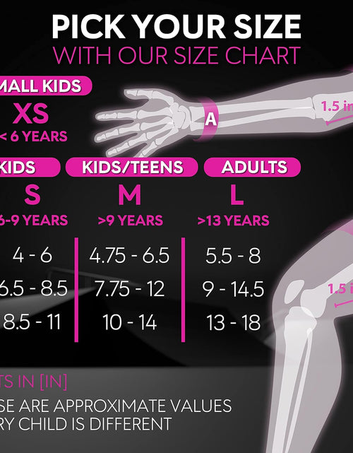 Load image into Gallery viewer, Knee Pads for Kids - Knee and Elbow Pads Set - PROTECT-1 - Size S Pink White - Wrist Guards Skating Protective Gear, Skateboard, Roller Skate, Ice Skates for Kids
