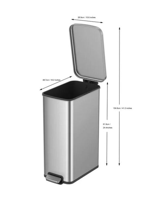 Load image into Gallery viewer, Stainless Steel 13.2 Gallon Kitchen Step Trash Can, Compact Design for Easy Storage and Organization Stainless Steel
