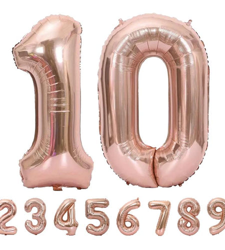 40 Inch Jumbo Number Foil Balloons, Birthday Party Decoration, Gold, Silver, Rose Gold, Foil Big Number Balloon for Birthday Party,Wedding, Engagement