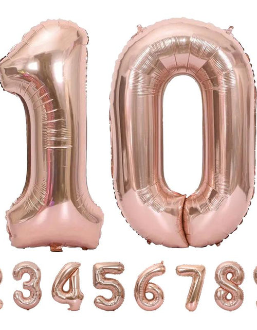 Load image into Gallery viewer, 40 Inch Jumbo Number Foil Balloons, Birthday Party Decoration, Gold, Silver, Rose Gold, Foil Big Number Balloon for Birthday Party,Wedding, Engagement
