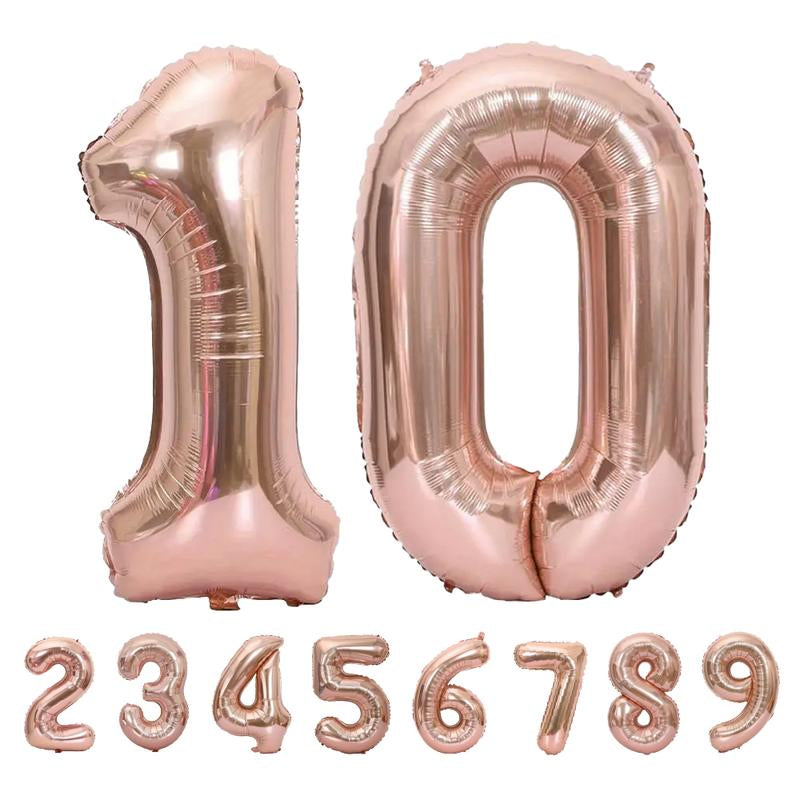 40 Inch Jumbo Number Foil Balloons, Birthday Party Decoration, Gold, Silver, Rose Gold, Foil Big Number Balloon for Birthday Party,Wedding, Engagement