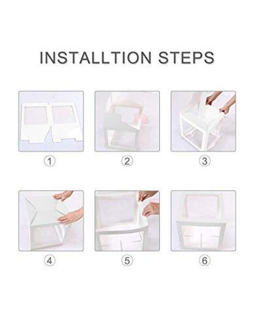 Load image into Gallery viewer, White Transparent BABY Boxes for Baby Shower, Baby Shower Decorations, Gender Reveal, Balloon BABY Shower Boxes, Baby Shower Photo Prop
