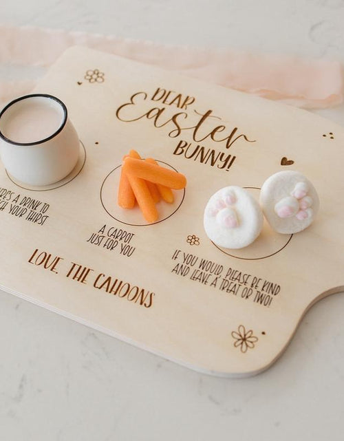 Load image into Gallery viewer, Personalized Easter Bunny Treat Board - Personalized Easter Gift - Easter Bunny Tray - Custom Easter Tray- Easter Basket - Easter Basket Tag
