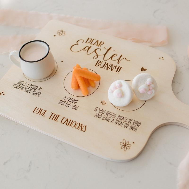 Personalized Easter Bunny Treat Board - Personalized Easter Gift - Easter Bunny Tray - Custom Easter Tray- Easter Basket - Easter Basket Tag