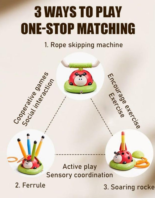 Load image into Gallery viewer, 3 in 1 Musical Jump, Toss Ring Game and Stomping Launch Rocket Launcher for Kids Outdoor Toys with Remote Control, Indoor outside Toys for Ages 4-8 5-7 8-13 Gifts
