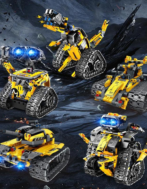 Load image into Gallery viewer, Robot Toys for Kids, 520 PCS App &amp; Remote Control Robotics Kit, 5-In-1 RC Wall Robot, Engineer Robot &amp; Dinosaur Building Toy, Gift for Boys &amp; Girls 6+
