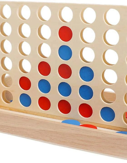 Load image into Gallery viewer, Wooden 4 in a Row Board Games Line up 4 Connect Games for Travel Board Games Foldable Classic Family Fun Toy for Kids and Adults
