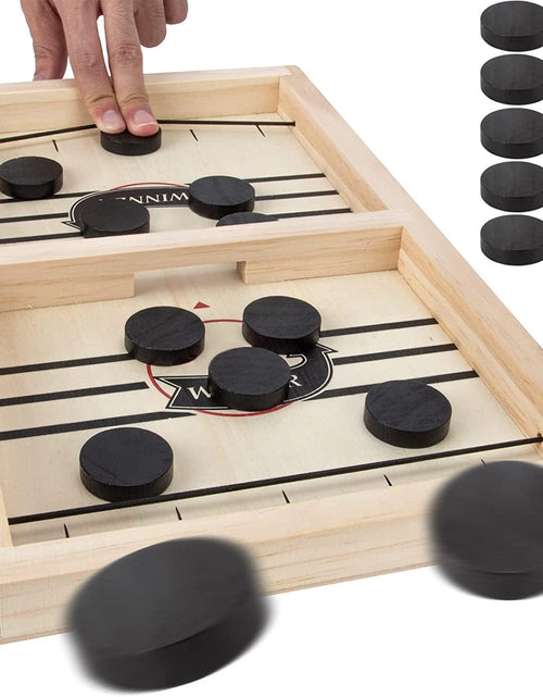 Load image into Gallery viewer, Fast Sling Puck Game Slingshot Games Toy Wooden Hockey Game Sling Puck Super Winner Board Games Toys for Adults Kids Parent-Child Interactive Chess Toy Board Table Game
