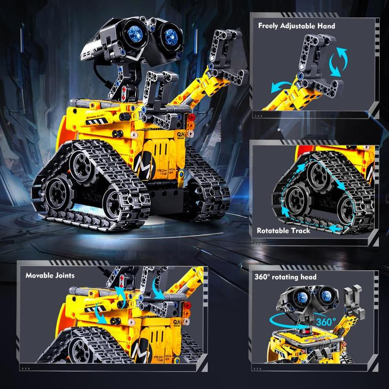 Robot Toys for Kids, 520 PCS App & Remote Control Robotics Kit, 5-In-1 RC Wall Robot, Engineer Robot & Dinosaur Building Toy, Gift for Boys & Girls 6+