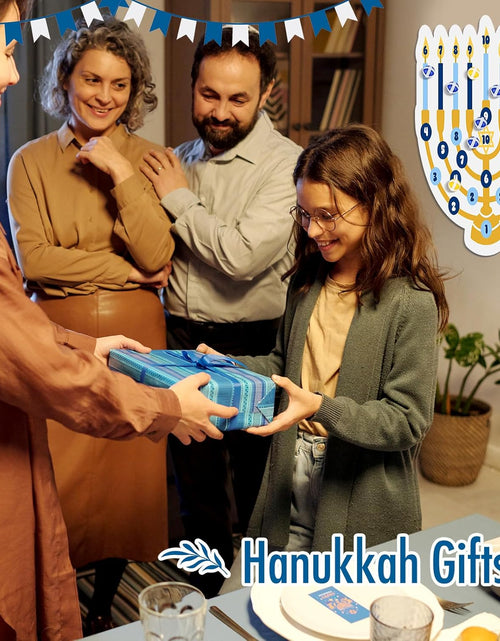 Load image into Gallery viewer, Hanukkah Party Games Party Decorations 26 X 25 Menorah Dart Board with 18 Sticky Balls Hanukkah Activities Chanukah Gifts Chanukah Favors
