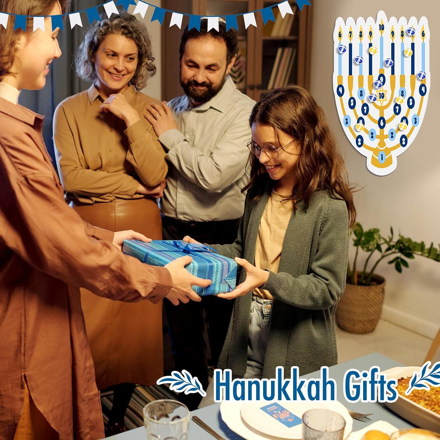 Hanukkah Party Games Party Decorations 26 X 25 Menorah Dart Board with 18 Sticky Balls Hanukkah Activities Chanukah Gifts Chanukah Favors