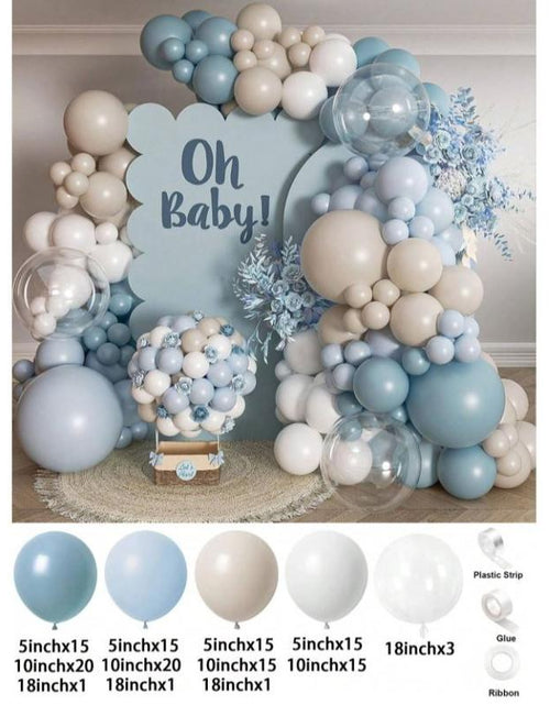 Load image into Gallery viewer, 136PCS Gender Reveal Balloon Arch Kit - Dusty Pink &amp; Fog Blue Balloons, White Sand Balloons, Boho Wedding Decor, Bridal Bear Theme
