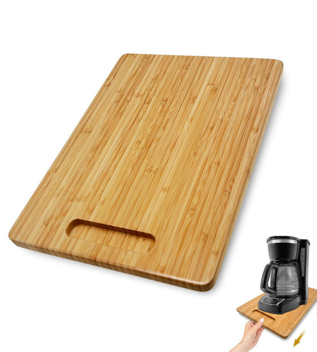 Bamboo Appliance Sliders for Kitchen Appliances, Sliding Tray with Silent Rub...
