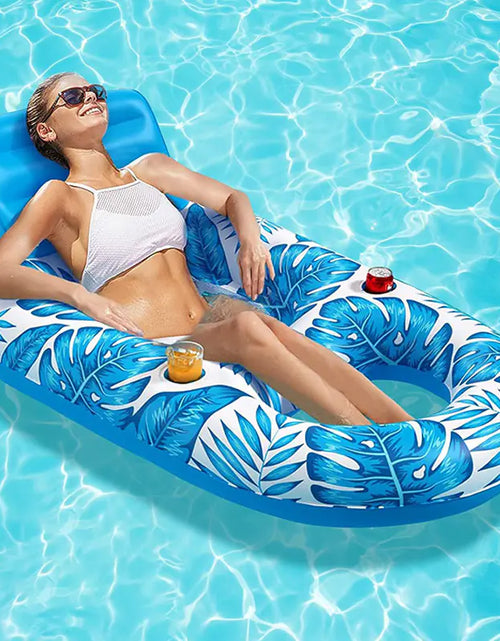 Load image into Gallery viewer, New Inflatable Leaf Lounge Float with Cup Holder

