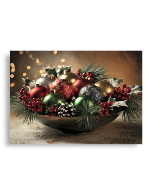 Load image into Gallery viewer, Elegant Christmas Ornament Wall Art Poster - High Quality Holiday Décor Physical Decoration, Aesthetic Holly Ornament Print Picture Unframe
