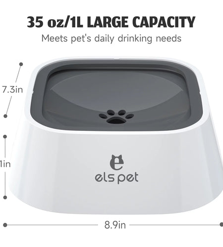 Dog Bowl No Spill Pet Water Bowl No Drip Slow Water Feeder Cat Pet Water Dispenser 35Oz/1L Travel