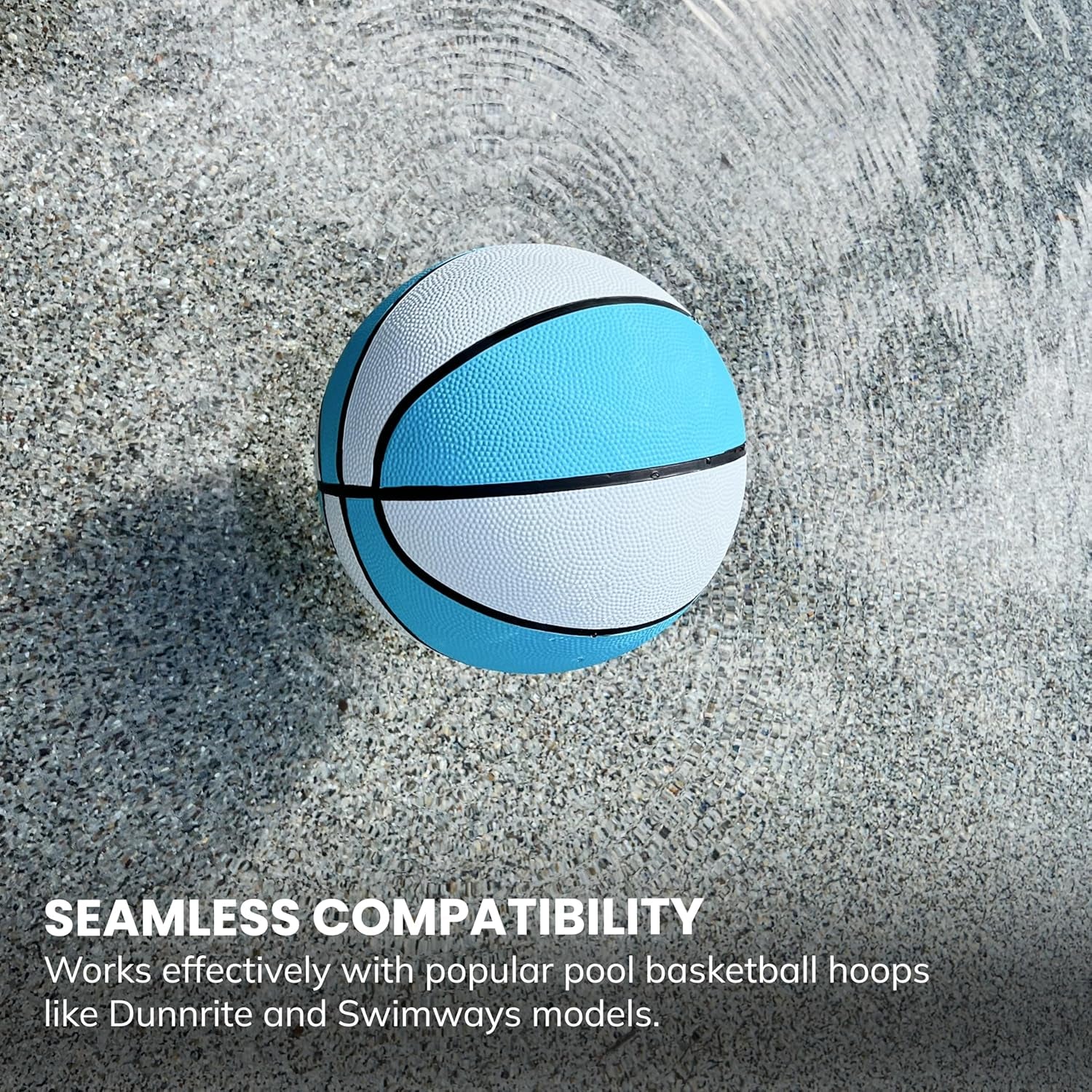 Regulation Size 9'' Swimming Pool Basketball, Waterproof, Blue (Size 6), for Ages 12+, 1 Piece