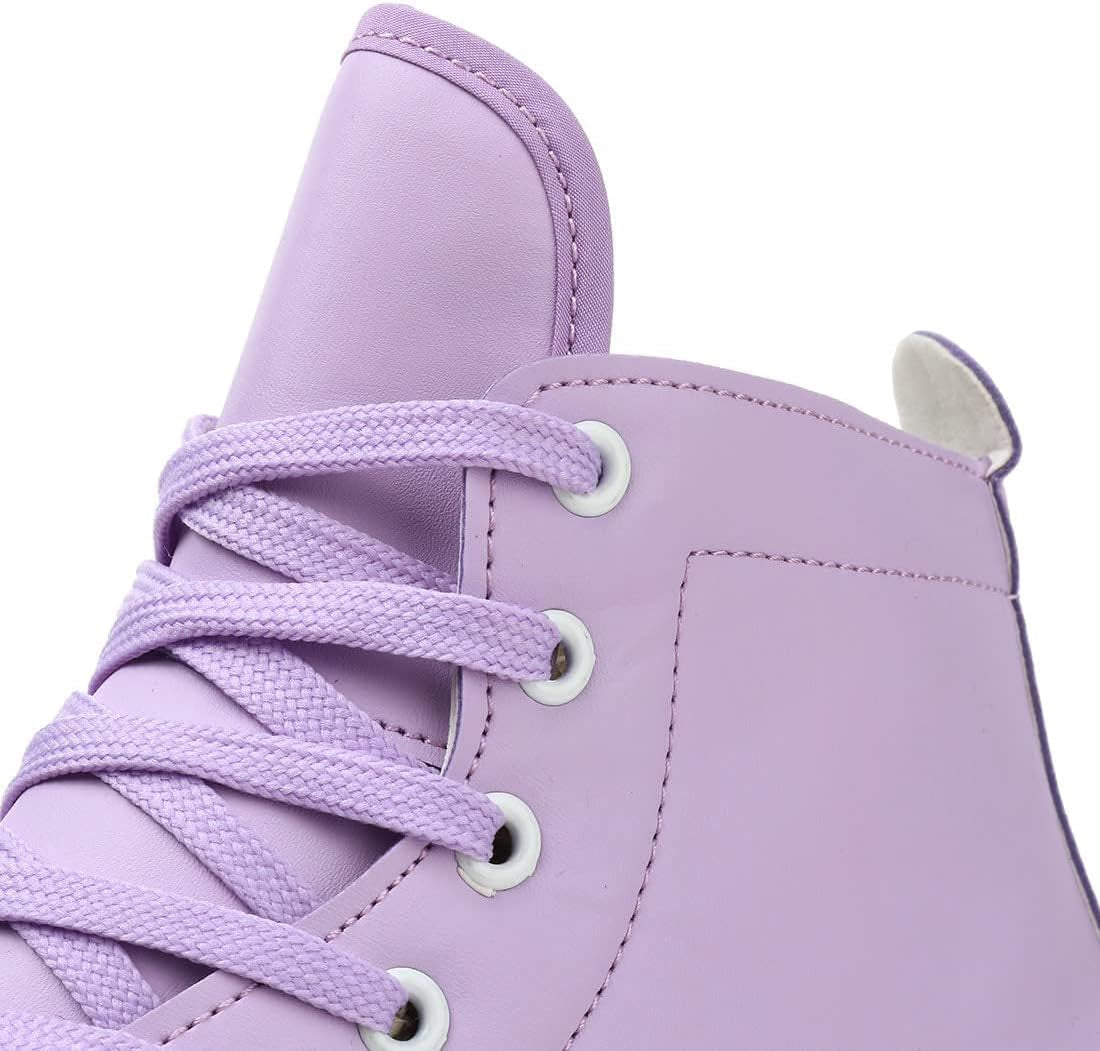 Roller Skates for Women and Men Cowhide High-Top Shoes Classic Double-Row Roller Skate Four-Wheel Roller Skates for Men Girls Unisex
