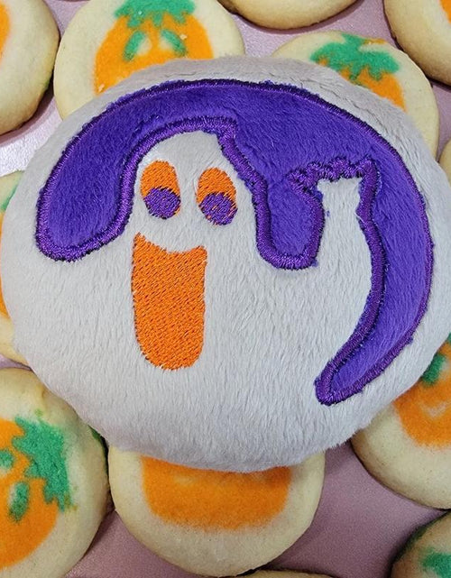 Load image into Gallery viewer, Kawaii Halloween Sugar Cookie Pillow |10 Inch Pumpkin, Black Cat &amp; Ghost | Break &amp; Bake Cookie Decor
