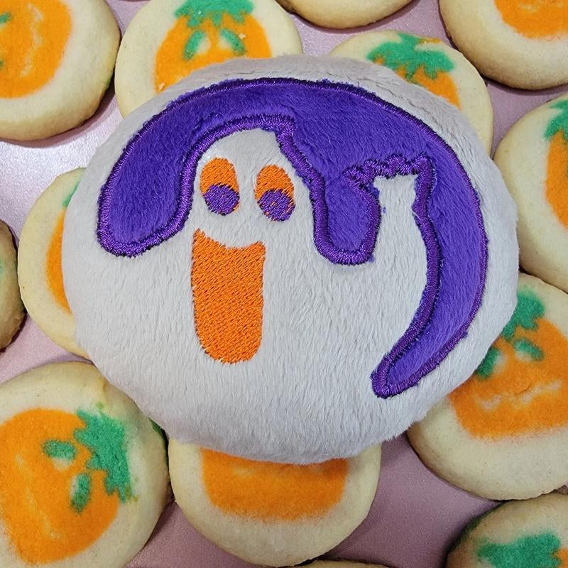 Kawaii Halloween Sugar Cookie Pillow |10 Inch Pumpkin, Black Cat & Ghost | Break & Bake Cookie Decor