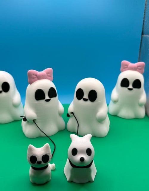 Load image into Gallery viewer, Cute Ghosts with Ghost Pets 3D Printed Figurines
