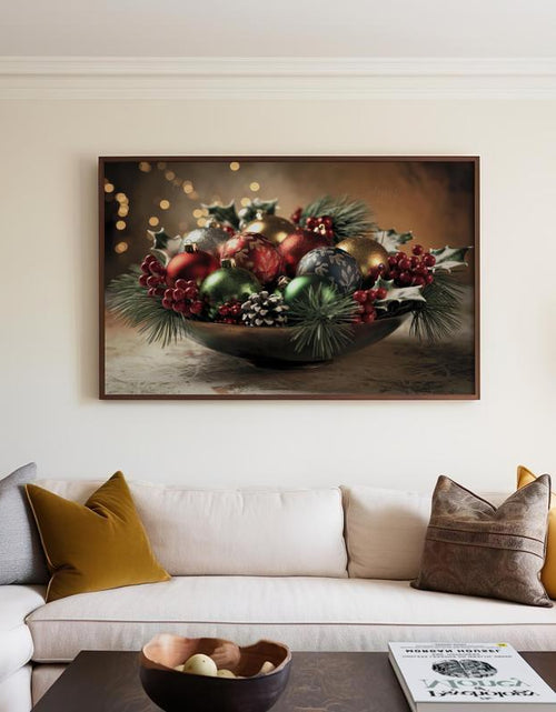 Load image into Gallery viewer, Elegant Christmas Ornament Wall Art Poster - High Quality Holiday Décor Physical Decoration, Aesthetic Holly Ornament Print Picture Unframe
