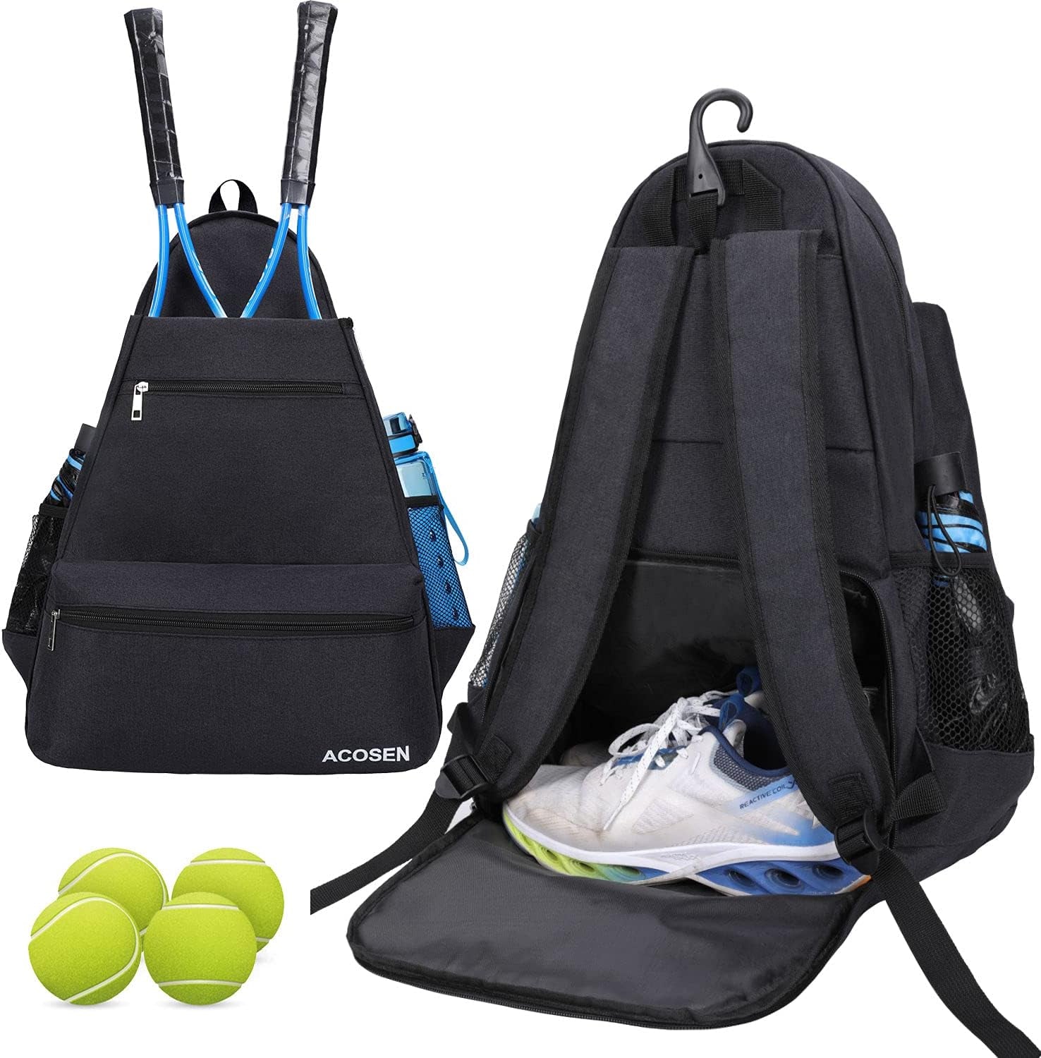 Tennis Bag Tennis Backpack - Large Tennis Bags for Women and Men to Hold Tennis Racket,Pickleball Paddles, Badminton Racquet, Squash Racquet,Balls and Other Accessories