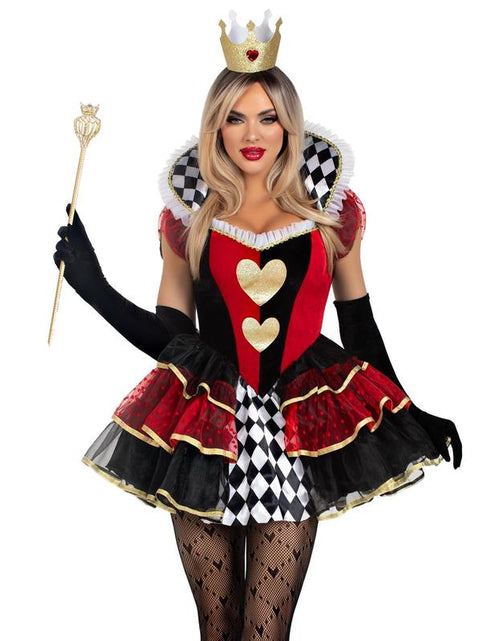 Load image into Gallery viewer, Queen of Hearts Wonderland Halloween Costume Dress
